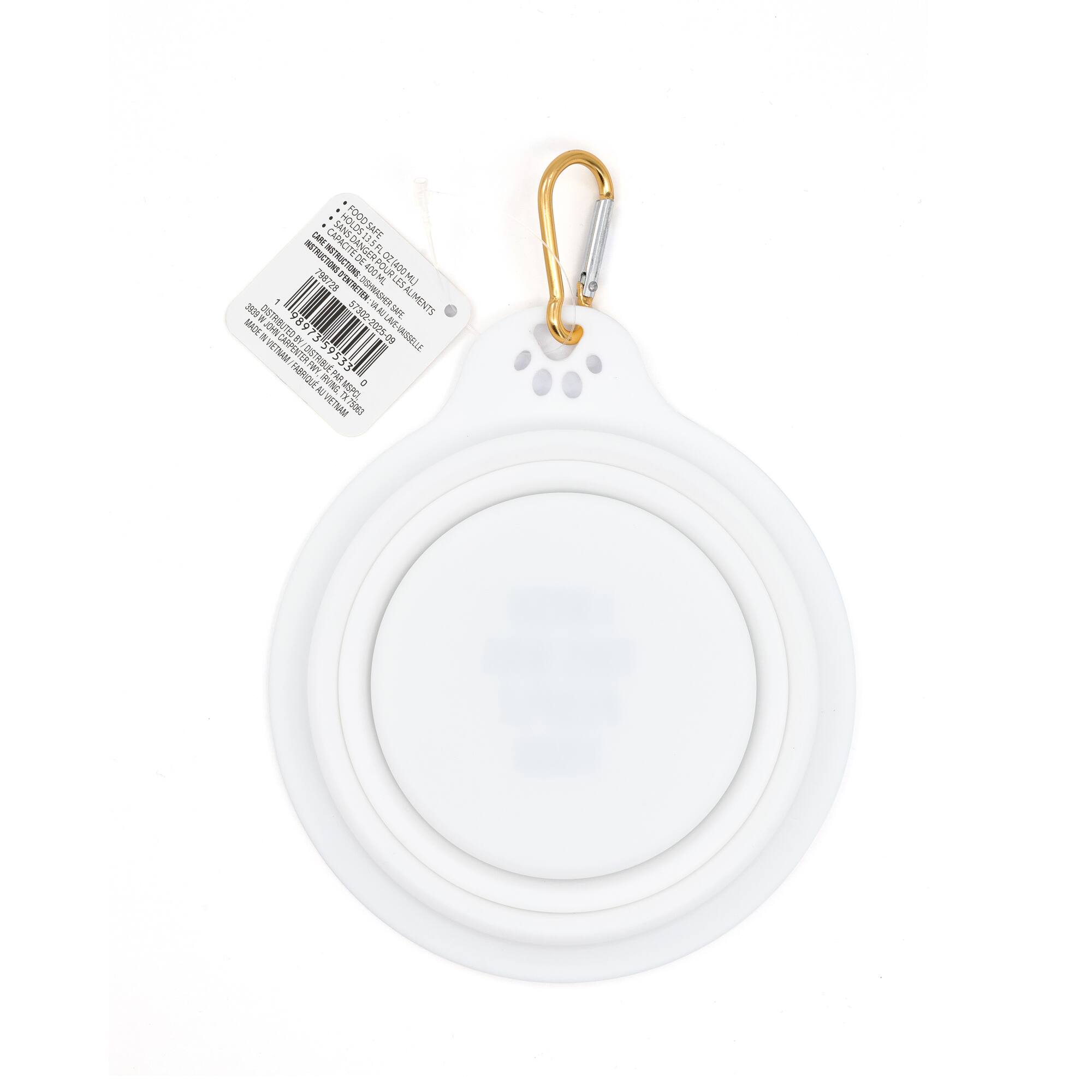 White Collapsible Pet Bowl by Fab Finds